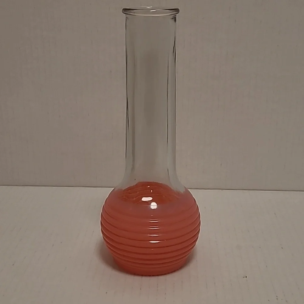 Vintage Clear and Pink Vase